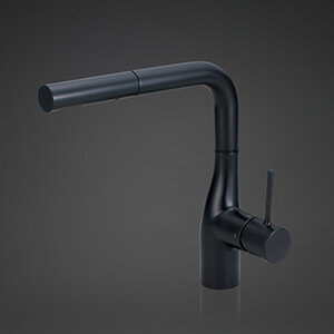 シングル混合栓（eレバー）マットブラック：KM6161ECM5｜キッチン用水