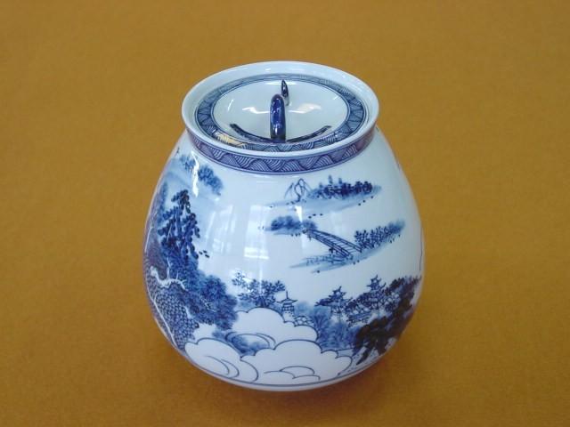 膳所焼 芋頭水指【染付】