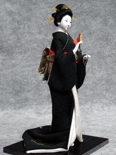 時代風俗人形 芸者 八寸 黒柄