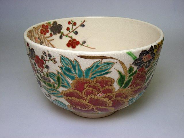 茶道具】色絵茶碗 水出宋絢作