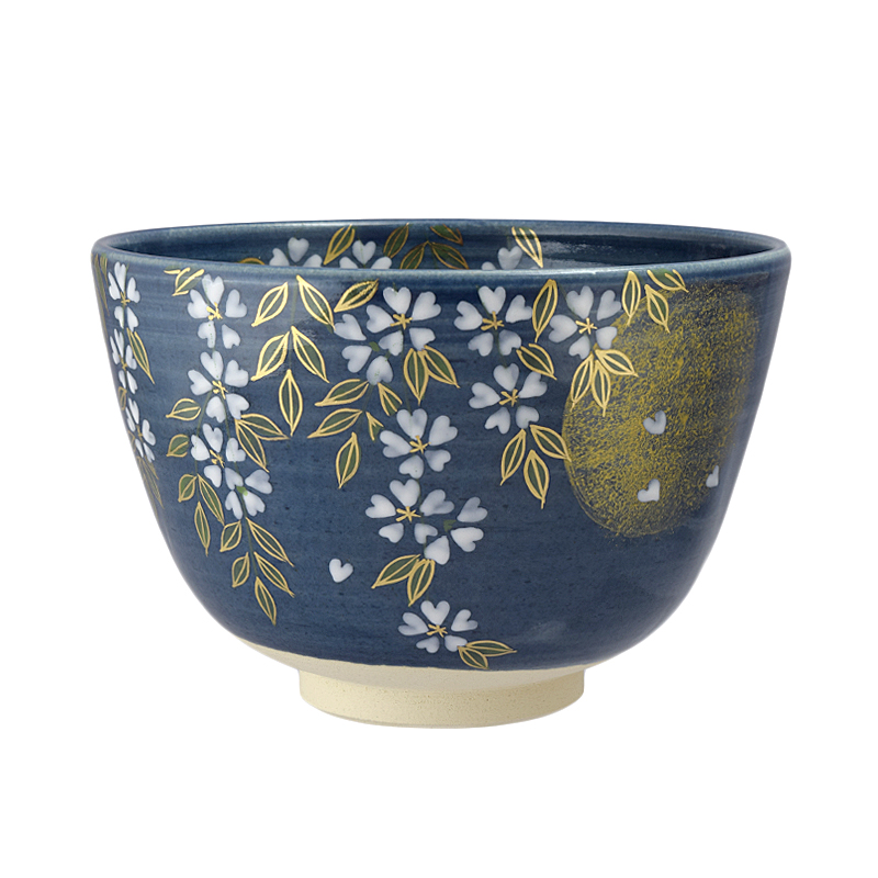 製造未定】茶碗 紺釉 月に枝垂桜 深山作