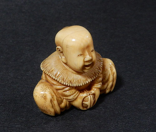 根付 唐子 正之作 ＜箱付＞ | 【骨董品買取】日本全国対応・老舗骨董店