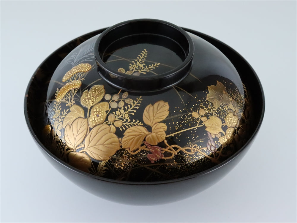 森吉太郎 七草高蒔絵椀 輪島塗 七草吸物椀 十人揃 – リサイクル堀り出しや