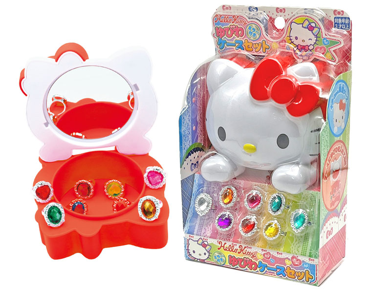 キャラ玩具 ハローキティミラー付きゆびわケースセット|【堀商店】景品