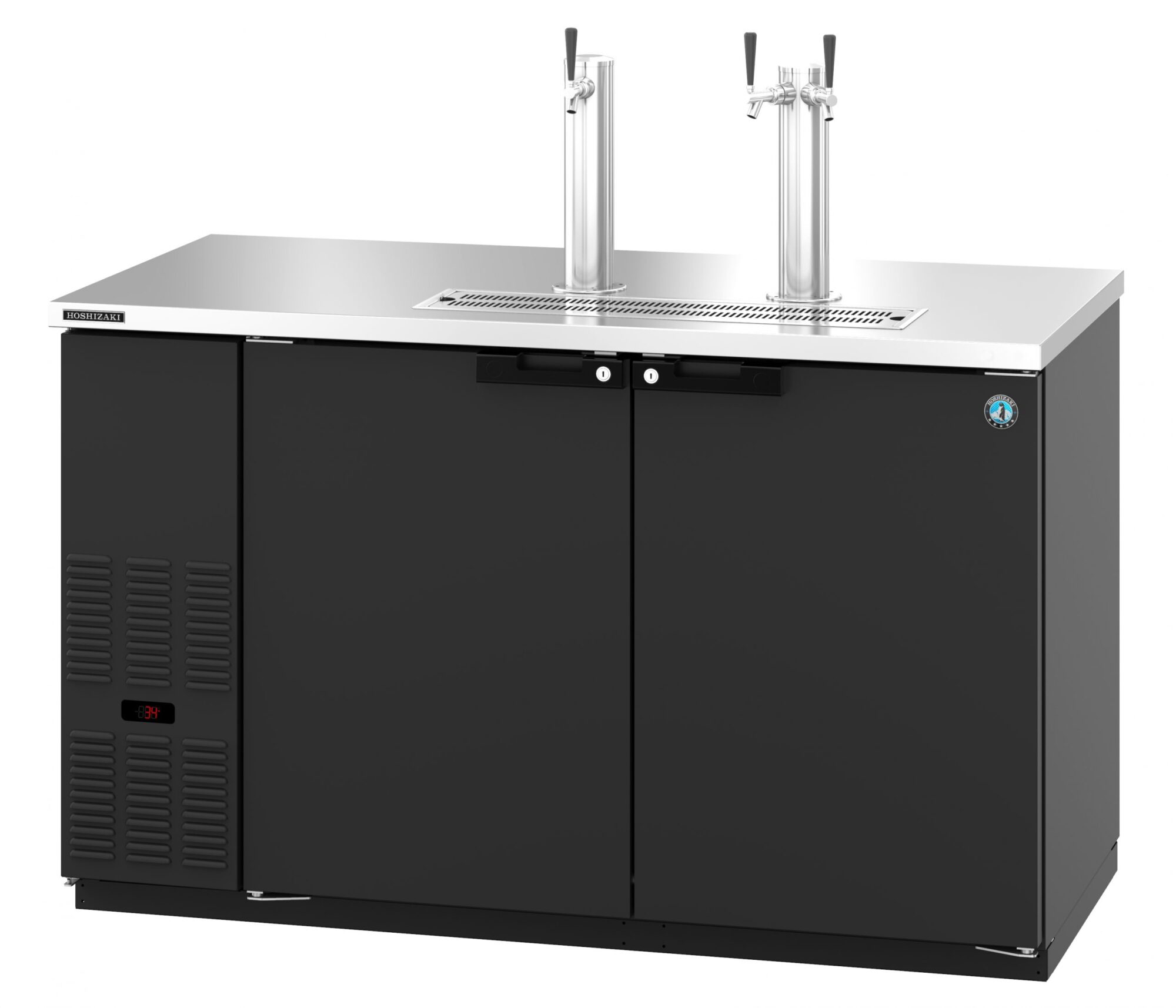 HDD-2-59, Refrigerator, Two Section, Black Vinyl Back Bar Direct