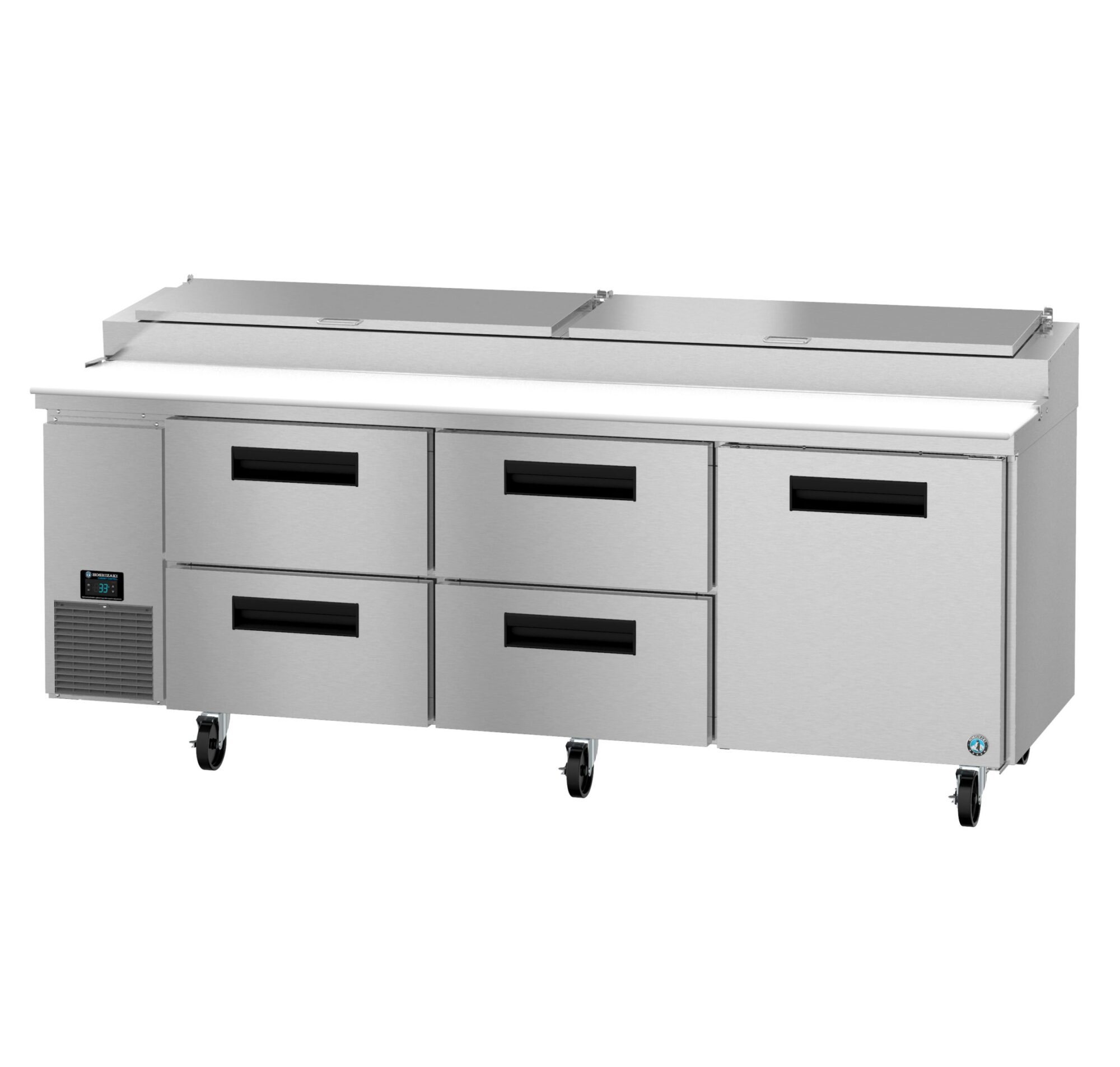 PR67B-D4, Refrigerator, Two Section Pizza Prep Table, Stainless
