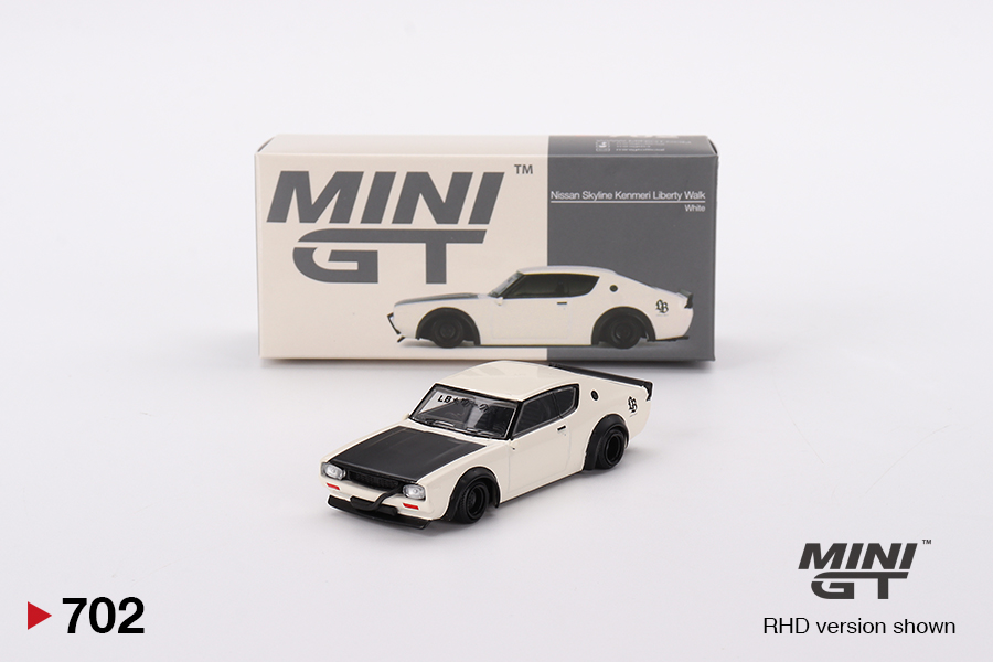 MINI GT 1/64 Nissan Skyline Kenmeri Liberty Walk White (RHD