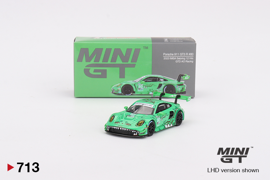 MINI GT 1/64 Porsche 911 GT3 R #80 GTD AO Racing 2023 IMSA Sebring