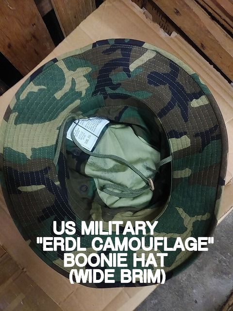 米軍ブーニーハット ERDL後期リーフパターン迷彩 ツバ広 MADE IN USA
