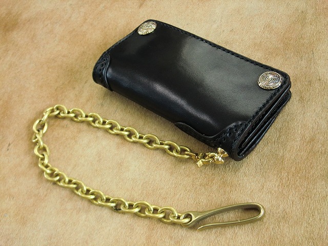 トラッカーウォレットと真鍮チェーン | 革工房ホークフェザーズ