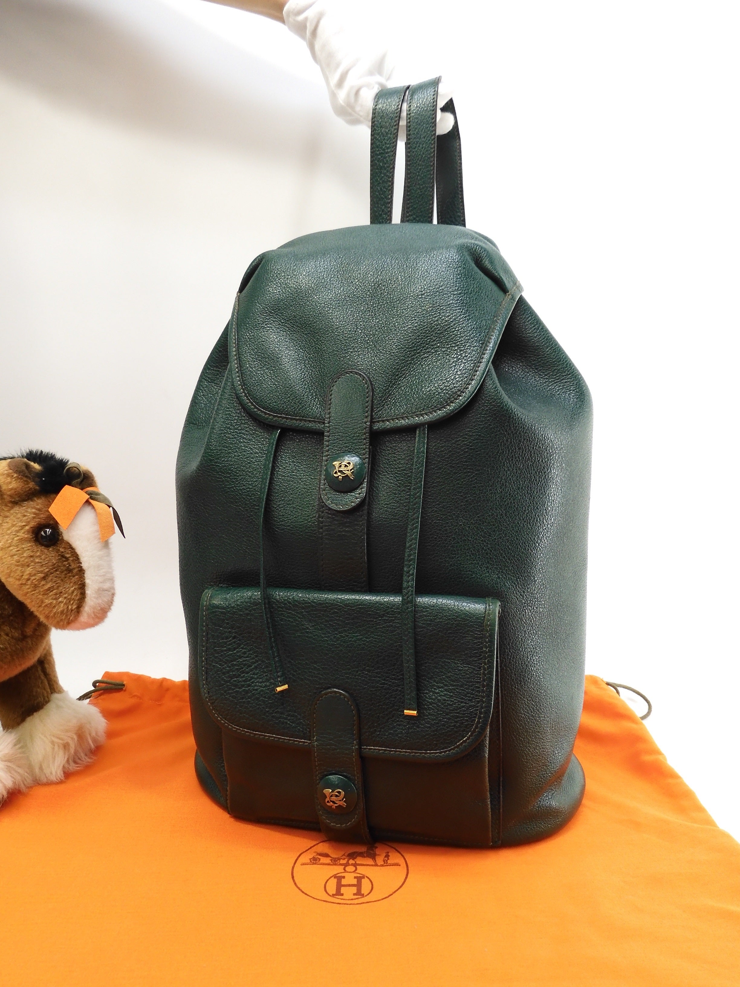 エルメス バックパック バーデン ブッフルスキッパ緑 ヴィンテージ