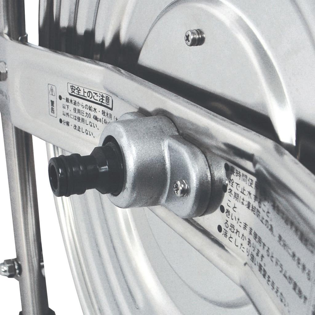 ハタヤ ステンレス(SUS304)ホールリール 40m耐圧ホース レバーノズル付