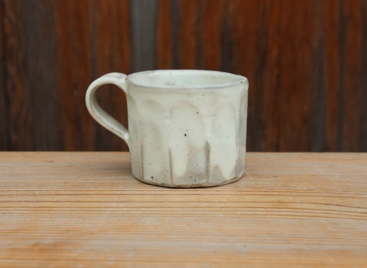 花岡隆｜マグカップ｜粉引面取マグカップA | 花岡 隆［花窯］ 公式