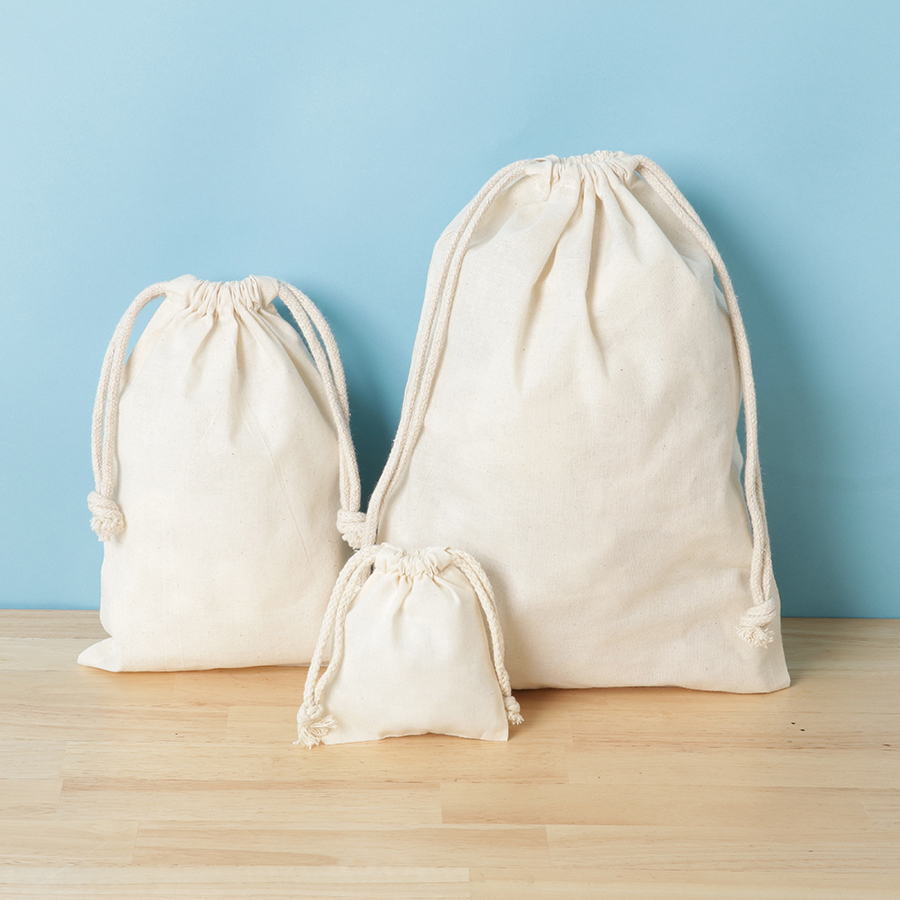 オリジナル コットン巾着(SS) ナチュラル【最安値88円】｜ノベルティ