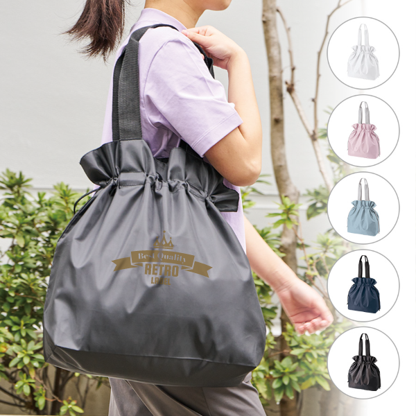 オリジナル ポリ巾着トートバッグ(L)【最安値357円】｜ノベルティ