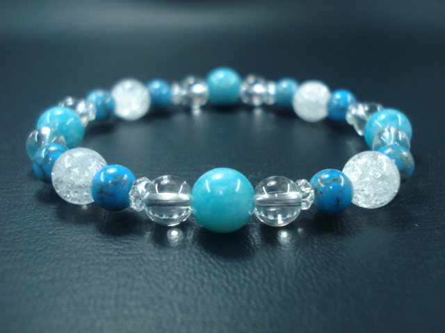 夢の実現をサポート アマゾナイト＆ターコイズブレスレット