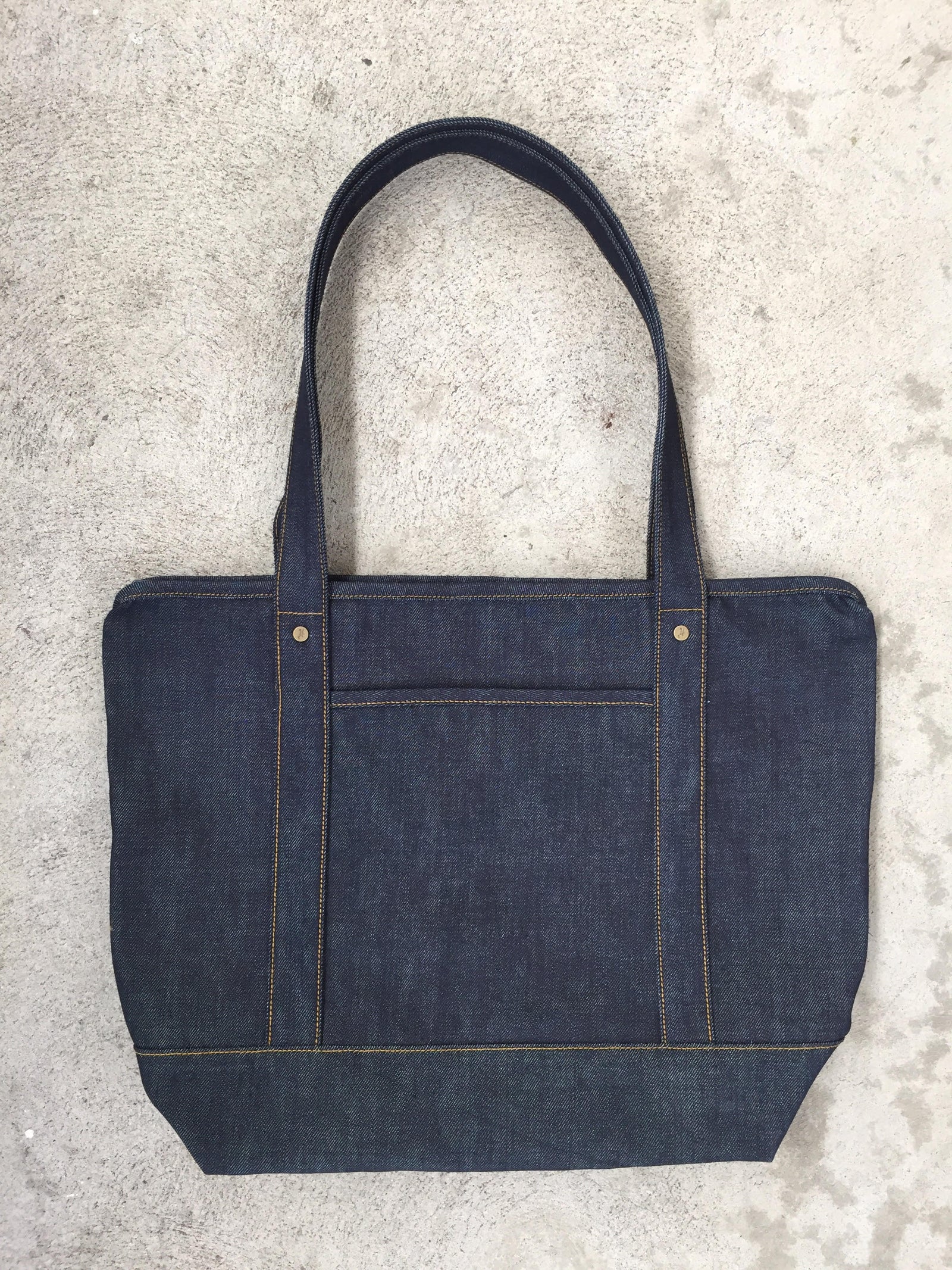 Zip Tote Bag (Raw Denim) – HAALA Denim