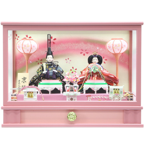 人形の平安大新 / 雛人形 ひな人形 ケース飾り 親王飾り コンパクト 桜