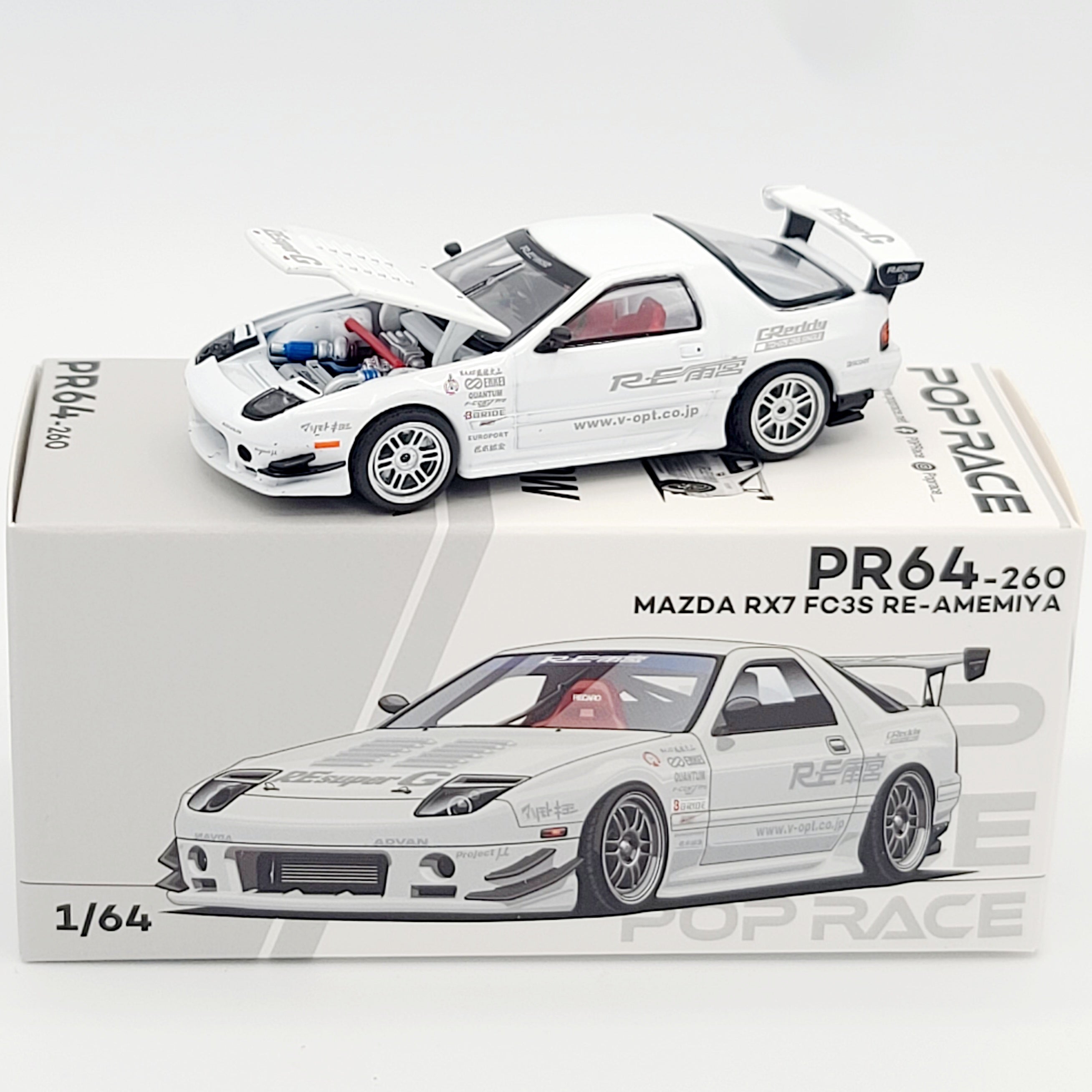 Pop Race Mazda RX-7 FC3S Re-Amemiya - 1:64, White (2026 Limited Editio