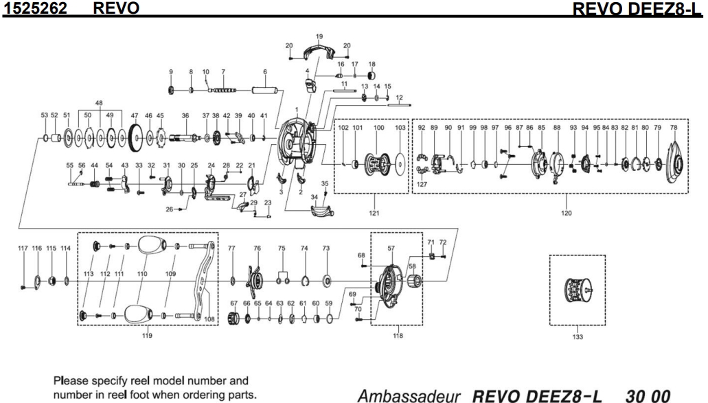 アブ純正お取り寄せパーツ：納期1ヶ月】20レボ DEEZ8-L 製品コード