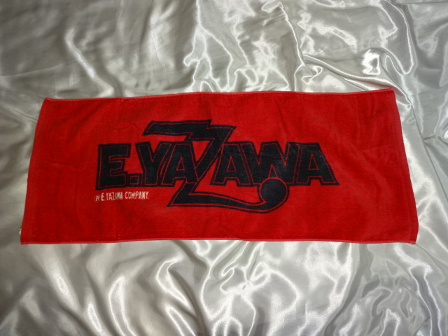 状態別 矢沢永吉 カンパニー フェイスタオル 定番ロゴ 赤×黒 E.YAZAWA