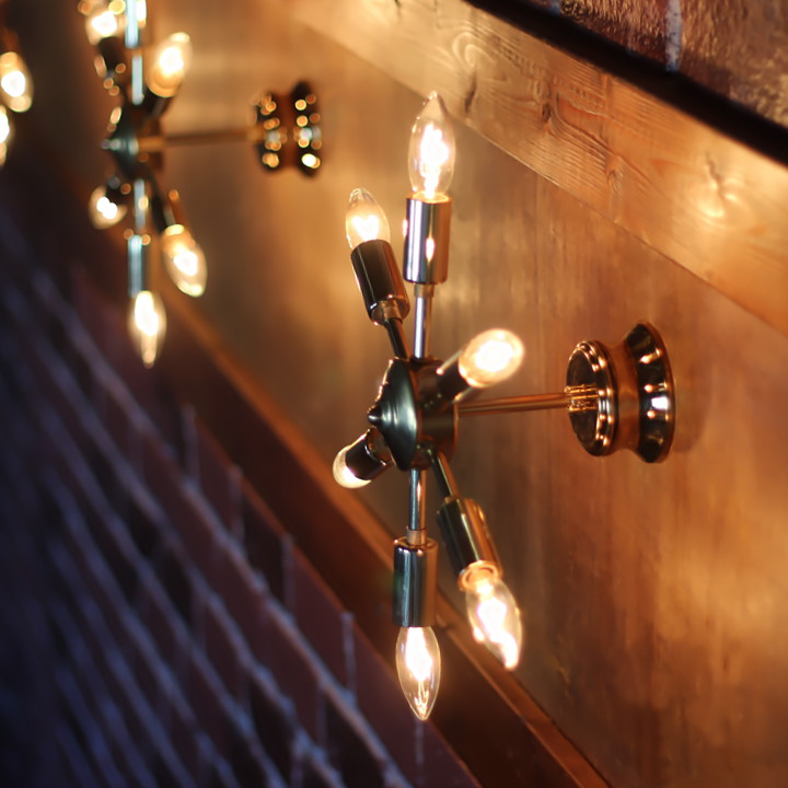 ミッドセンチュリースプートニクランプ6灯ブラケットライト/USA50