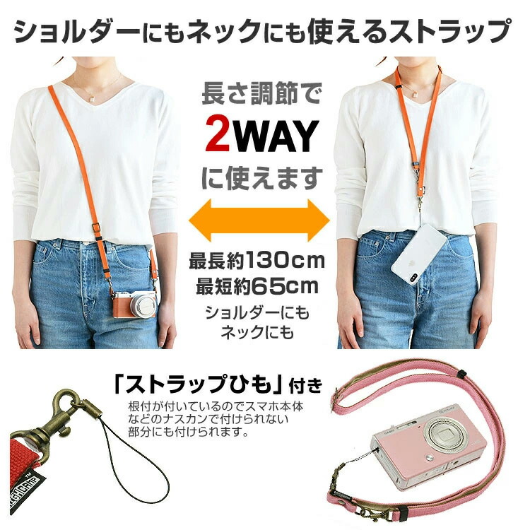 倉敷帆布を使った 2WAYネック&ショルダー ストラップ HIGHCAMP FACTORY