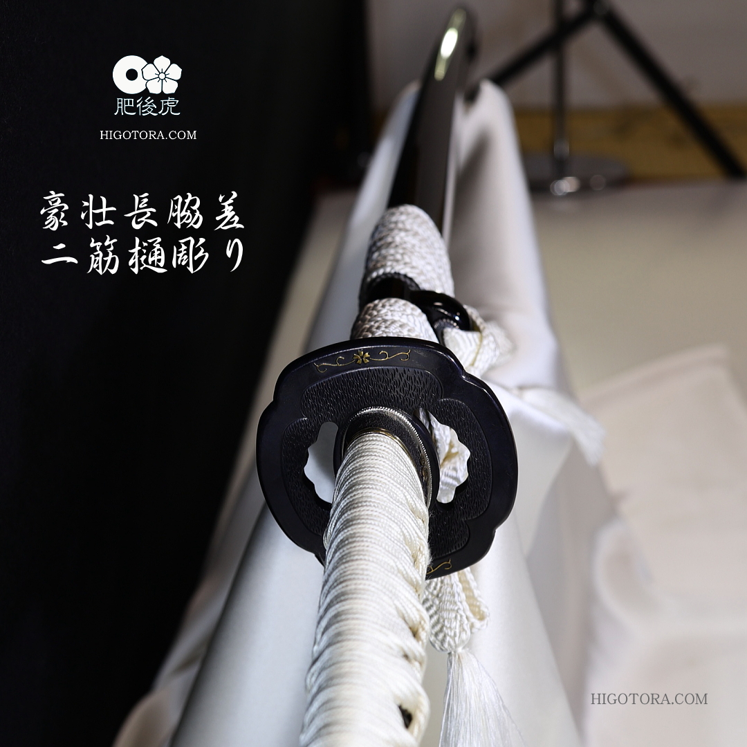 超豪壮二筋樋彫り脇差1尺9寸TTR｜製作事例｜肥後虎-HIGOTORA