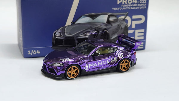 Chase 1:64 Pop Race Toyota GR Supra Pandem Purple Chrome Tokyo