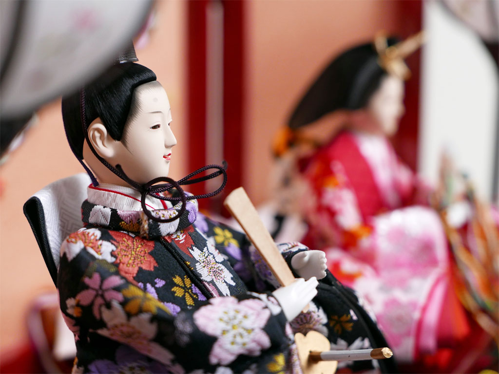 かわいいお顔の桜柄雛人形桜リボン赤塗り収納飾りの通販～選ばれるお店