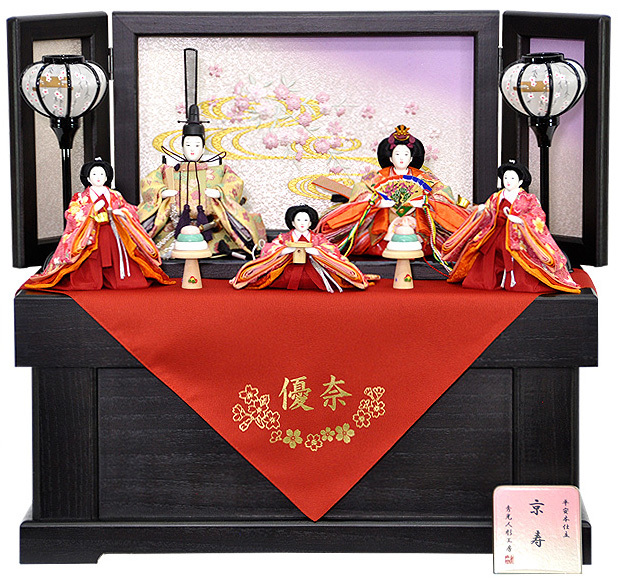 雛人形 五人収納飾り【P80201】インターネット店だけ 限定販売 衣裳着