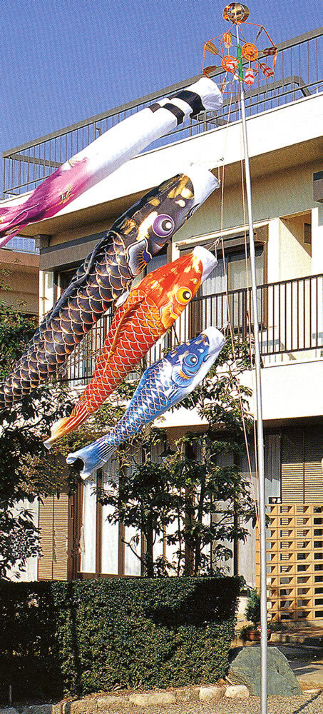 こいのぼり 庭用】【金箔】大空鯉鯉のぼりポール付きフルセット【3m