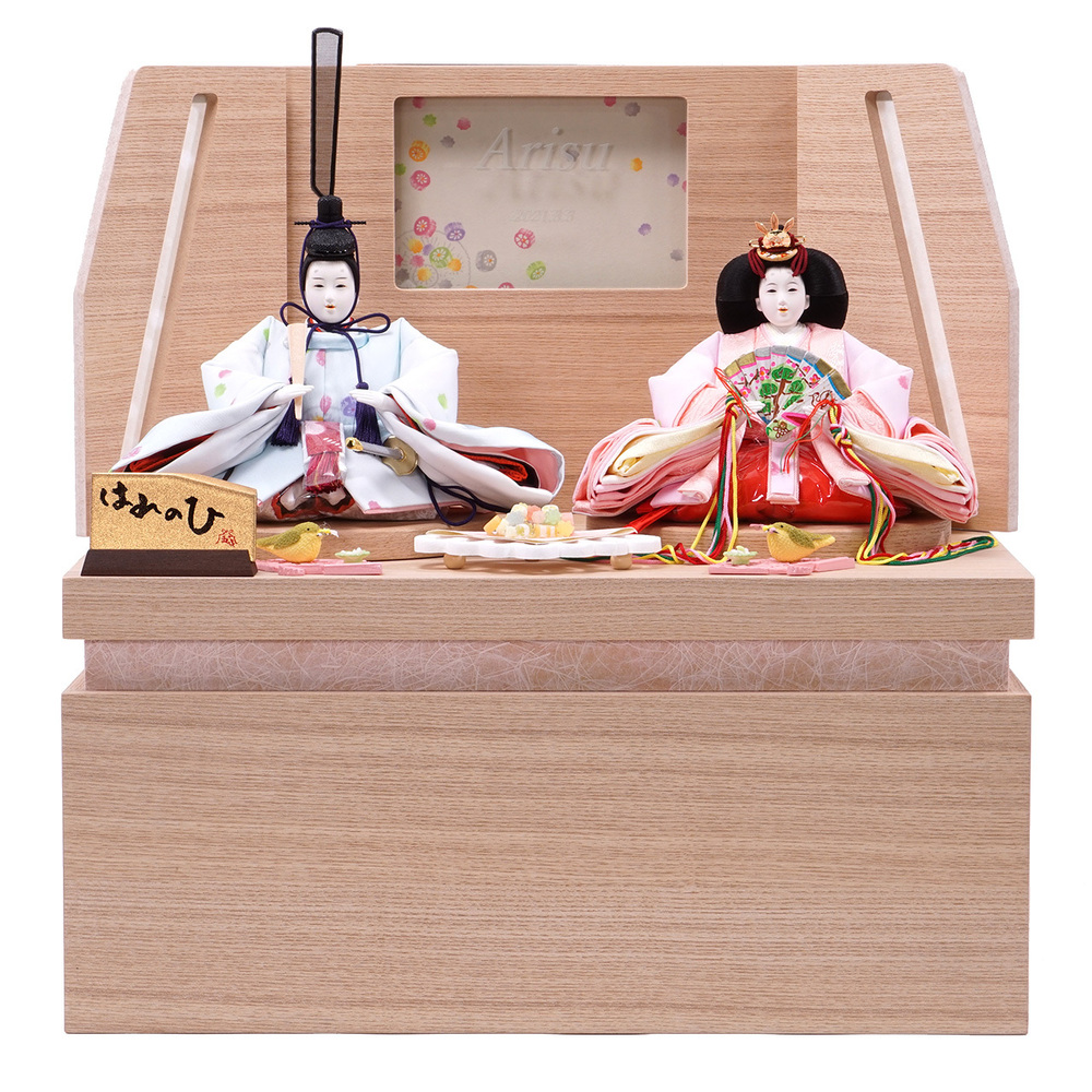 雛人形 選べる 親王収納飾り【P84204】お名前＆生年月日入りガラス