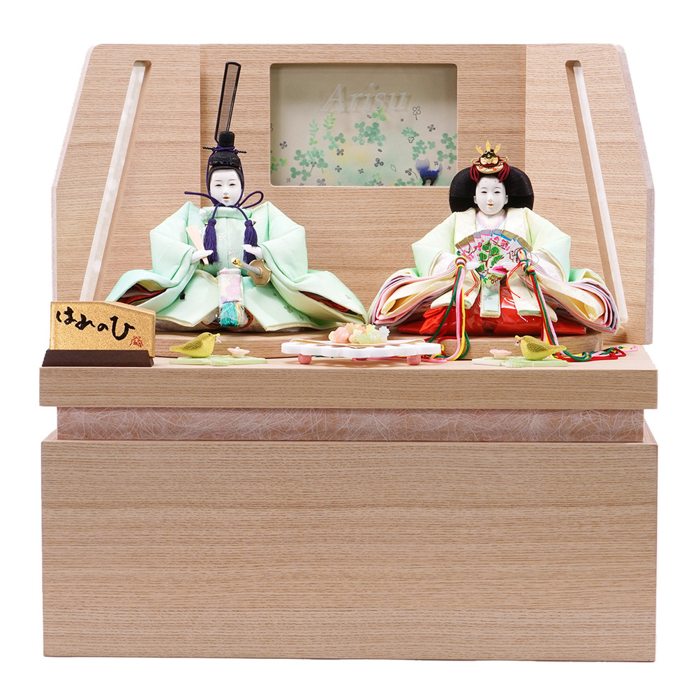 雛人形 選べる 親王収納飾り【P84204】お名前＆生年月日入りガラス