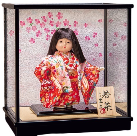 雛人形 ひな人形 市松人形 わらべ人形ケース飾り【P85502】鮮やかな