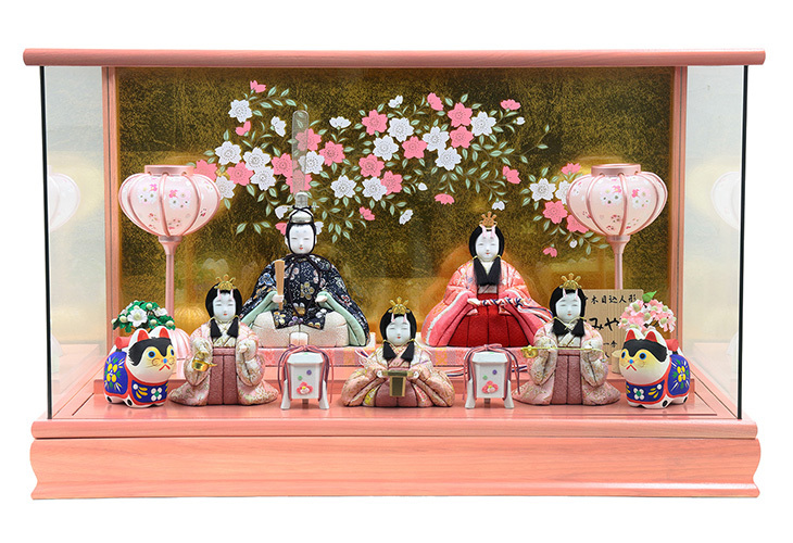 雛人形 吊るし飾りセット【P84601】 ちりめん製手作りの大きな椿が