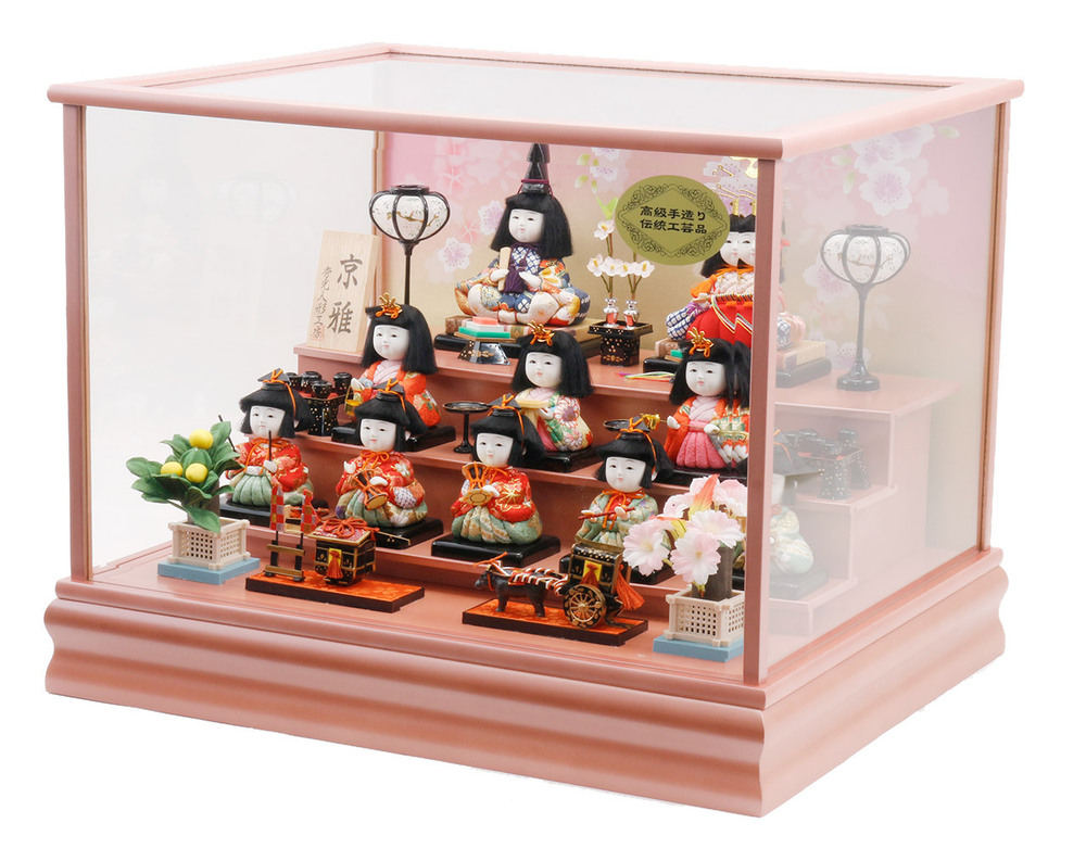 雛人形 木目込み10人ケース飾り【P80406】 かわいらしい十人のお雛様