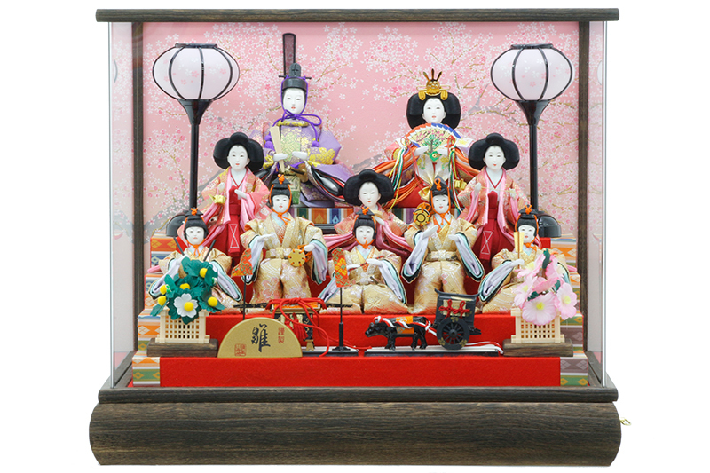 雛人形 十人ケース飾り【P82310】インターネット店だけ☆限定販売☆ 桜