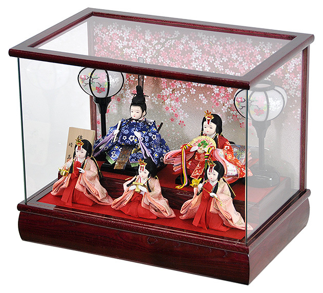 雛人形 五人ケース飾り【P80306】インターネット店だけ☆限定販売