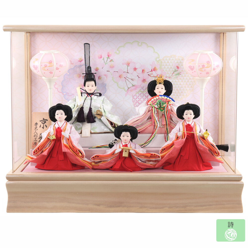 雛人形五人ケース飾り 【P87306】 人気集中必至！秀光人形工房の大人気