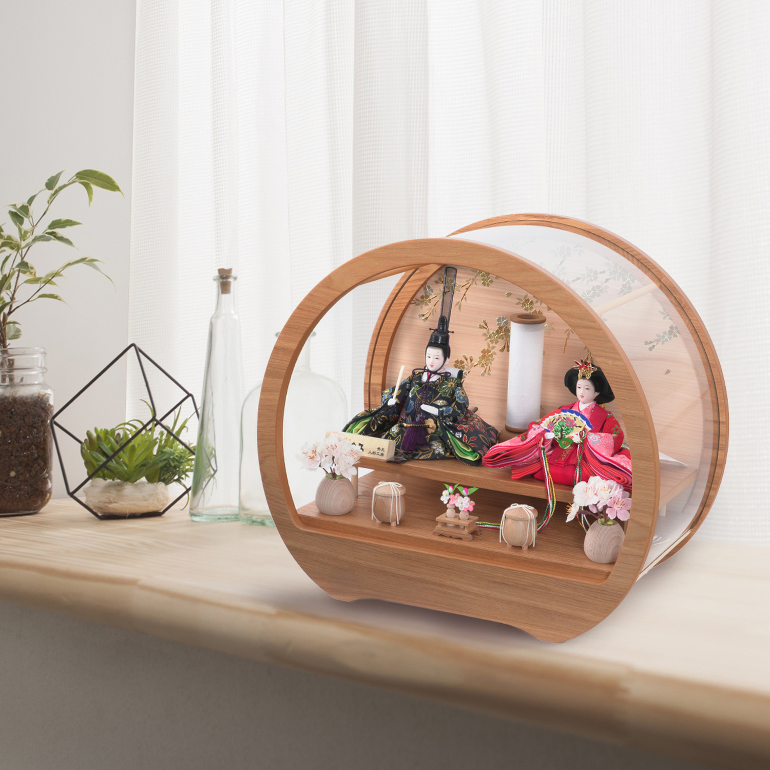 雛人形 親王アクリルケース飾り【P86304】 温かみあるデザイン性の高い