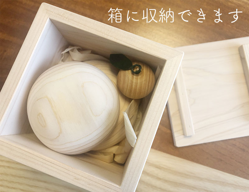 国産ひのきの木製鏡もち（箱付き）【ひのき家具専門店 ヒノキ・ワークス】
