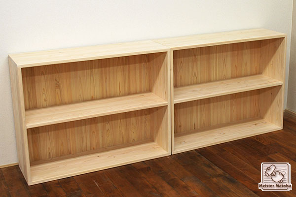 無垢ひのきオーダー棚 2段幅90センチ NO1607027 | オーダー家具製作品