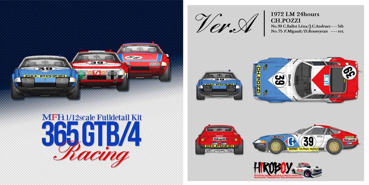1:12 Ferrari 365 GTB/4 Racing Ver.A : 1972 LM 24hours CH.POZZI
