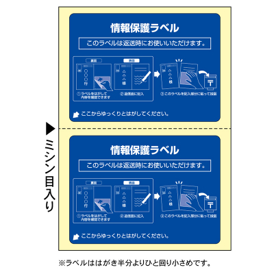 情報保護ラベル 貼り直しOK 往復はがき用/はがき2面｜HISAGO ヒサゴ