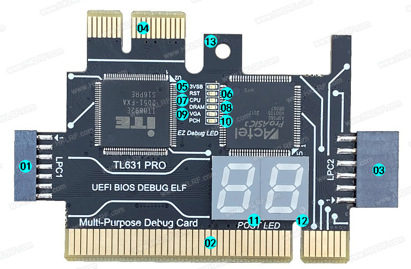 TL631-Pro Diagnosis Card Desktop PCI-E Mainboard PCI-e Notebook