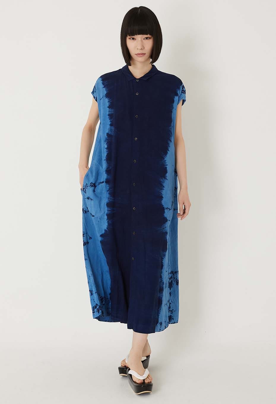 アイガサネシボリリネン シャツワンピース | BLUE BLUE JAPAN