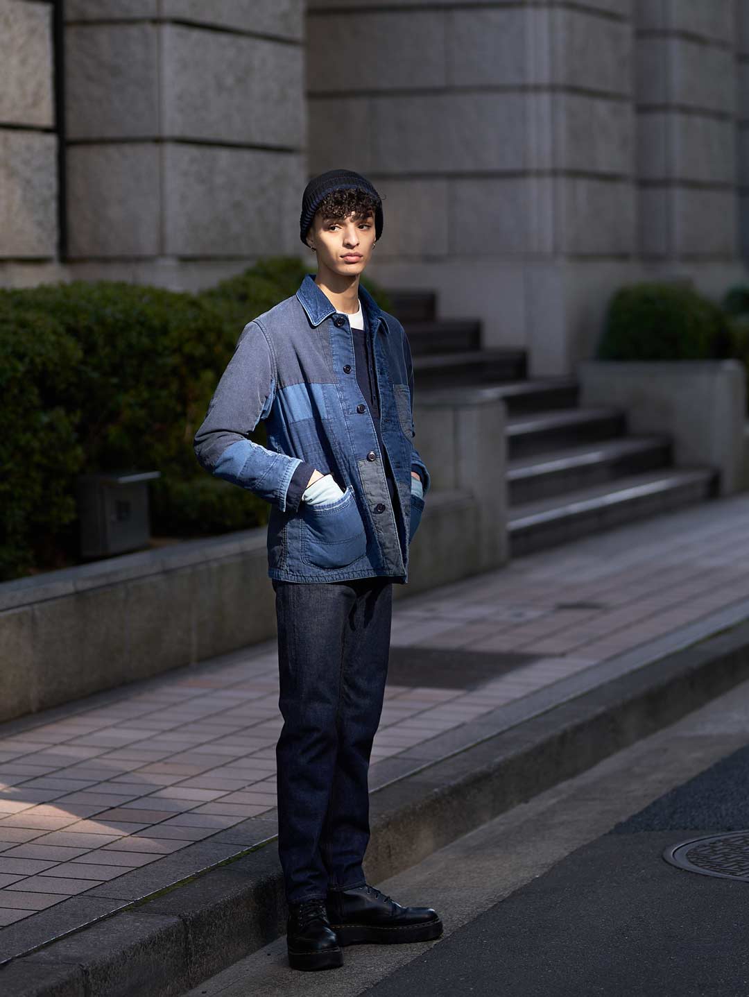 tky78 】BLUE BLUE インディゴ染め ペイズリー柄 tky78 】BLUE BLUE