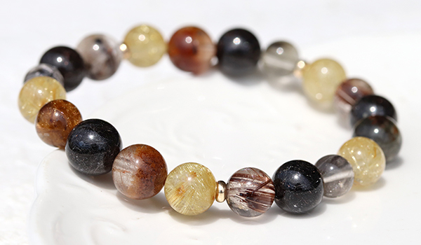 ☆]完全限定品ブレス【財神Ver.3】（ルチルクォーツAAA・ミックス