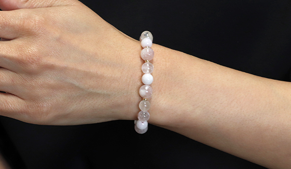 ☆］完全限定品ブレス【愛癒】（ピンクマイカ・ピンクラベンダー翡翠